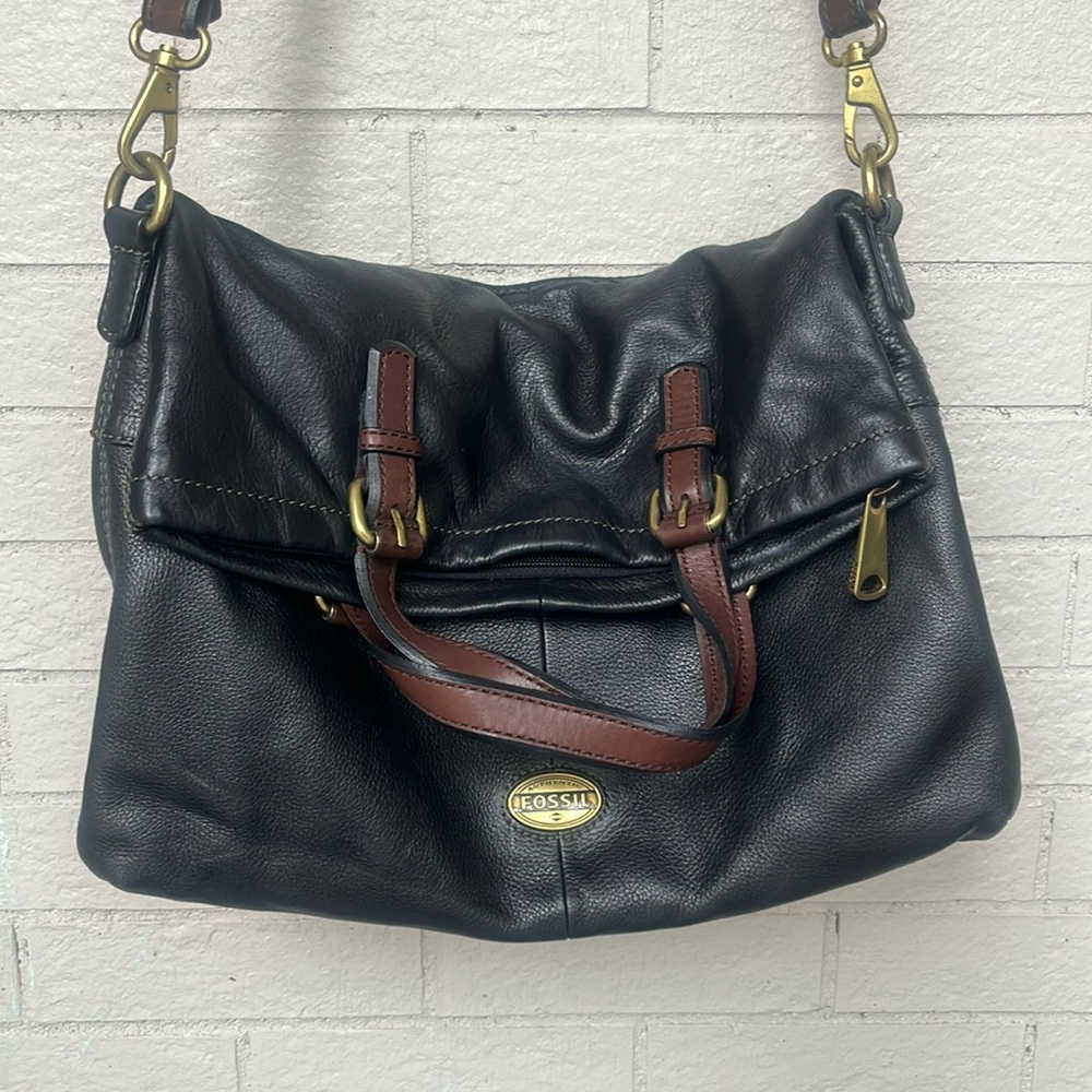 Black Fossil Explorer Crossbody